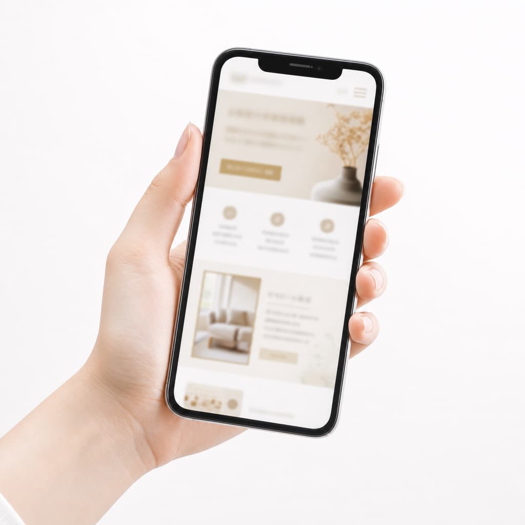 スマホに表示されたLPデザイン